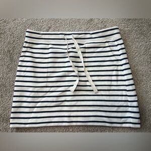 J.Crew White Blue Striped Terry Mini Skirt Sz M Coastal Preppy